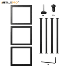 MetaloPro MetaloPro Eta Extreme Long Stolové nohy kovové, stabilné stolové podnože, čierne, do jedálne, kancelárie, domácnosti - 72x80x380 cm