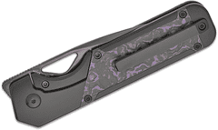 Kizer Ki3634A2 Militaw vreckový nôž 8,5 cm, DLC, čierna, titán, Purple Haze Fatcarbon