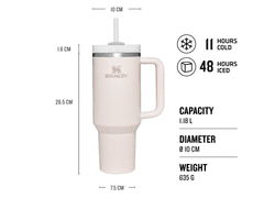 Stanley 10-11673-115 The Quencher H2.O FlowState Rose Quartz termofľaša, ružová, 1,18L