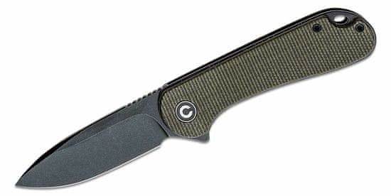 Civilight C907Z Elementum Dark Green vreckový nôž 7,5 cm, Black Stonewash, tmavozelená, Micarta