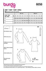 Burda Strih Burda 6056 - Dlhšie tričko, rolák, tričko s dlhým rukávom