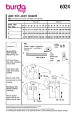 Burda Strih Burda 6024 - Košeľové sako, košeľový kabát