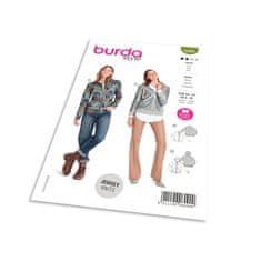 Burda Strih Burda 6090 - Mikina na zips s kapucňou, mikina s vysokým golierom