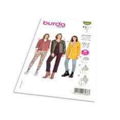 Burda Strih Burda 6088 - Mikina na zips s kapucňou, sako na zips, dlhá bunda s kapucňou, pláštenka