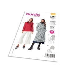 Burda Strih Burda 5984 - Dvojradový kabát s opaskom, trenčkot, dvojradové sako