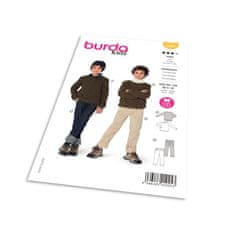 Burda Strih Burda 9251 - Chlapčenská mikina a džínsové nohavice, menčestrové nohavice