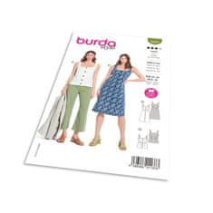 Burda Strih Burda 5922 - Zapínacie šaty, áčkové šaty na ramienka, tielko