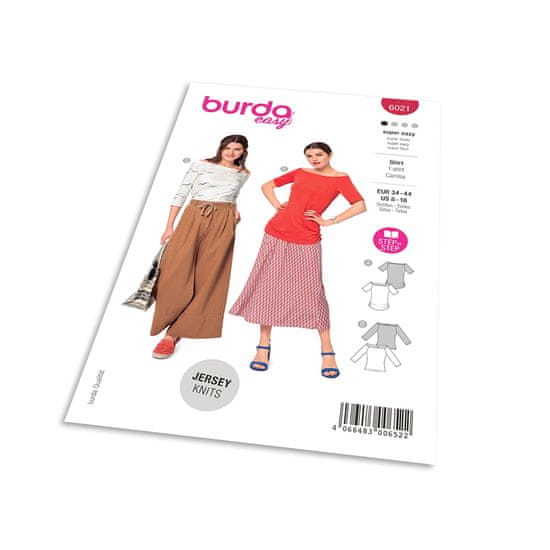 Burda Strih Burda 6021 - Tričko so spadnutými ramenami