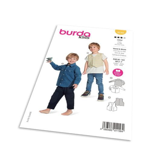 Burda Strih Burda 9248 - Košeľa a vesta pre chlapcov