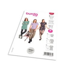 Burda Strih Burda 6087 - Tričko s lodičkovým výstrihom, tričkové šaty