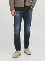 Jack&Jones Tmavomodré pánske straight fit džínsy Jack & Jones Mike 32/32