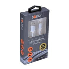 Solight Lightning kábel, USB 2.0 A konektor - Lightning konektor, blister, 1m