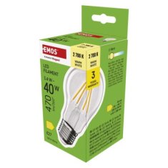 EMOS LED žiarovka Filament A60 / E27 / 3,4 W (40 W) / 470 lm / Teplá biela