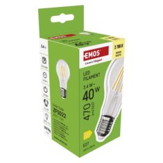 EMOS LED žiarovka Filament A60 / E27 / 3,4 W (40 W) / 470 lm / Teplá biela