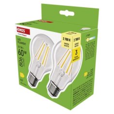 EMOS LED žiarovka Filament A60 / E27 / 5,9 W (60 W) / 806 lm / Teplá biela