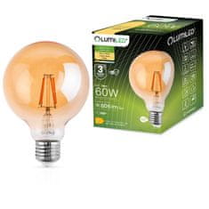 LUMILED LED žiarovka E27 G125 7W = 60W 806lm 2000K Teplá biela 360 ° Filament Globe Amber