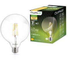 LUMILED LED žiarovka E27 G125 7W = 60W 806lm 3000K Teplá biela 360° Filament Globe