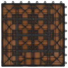 Vidaxl Podlahové dlaždice z WPC 11 ks 30x30 cm 1 m2 farba teaku