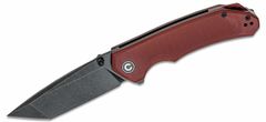 Civilight C2023B Brazen vreckový nôž 8,8 cm, Tanto, Black Stonewash, burgundy červená, G10