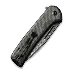 Civilight C21006-DS1 Conspirator vreckový nôž 8,8 cm, damašek, tmavozelená, Micarta