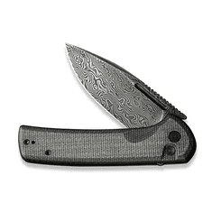 Civilight C21006-DS1 Conspirator vreckový nôž 8,8 cm, damašek, tmavozelená, Micarta