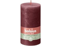 Bolsius Rustic Shine Valec 68x130mm Velvet Red, bordová sviečka