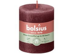 Bolsius Rustic Shine Valec 68x80mm Velvet Red, bordová sviečka