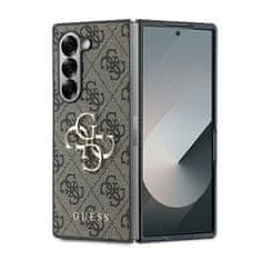 Guess Originálny kožený zadný kryt 4G Metal Logo GUHCZFD64GMGBR pre Samsung Galaxy Z Fold 6 brown