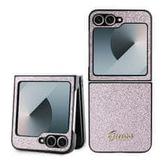 Guess Originálny zadný kryt 4G Glitter Script GUHCZF6HGGSHP pre Samsung Galaxy Z Flip 6 ružový