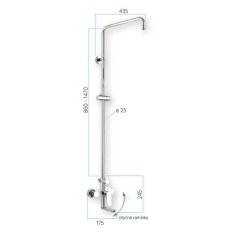 Mereo , Nástenná sprchová bateria Mada 150 mm so sprchovou tyčou bez príslušenstva, MER-CBE60104SM