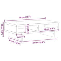 Vidaxl Stojan na monitor dub sonoma 50x27x15 cm kompozitné drevo