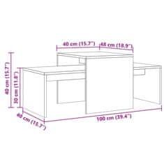 Vidaxl Konferenčný stolík staré drevo 100x48x40 cm kompozitné drevo