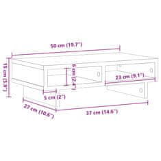 Vidaxl Stojan na monitor sivý dub sonoma 50x27x15 cm kompozitné drevo