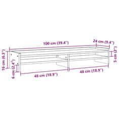 Vidaxl Stojan na monitor dub sonoma 100x24x16 cm kompozitné drevo