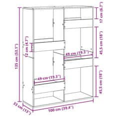 Petromila vidaXL Deliaca stena dub sonoma 100x33x135 cm kompozitné drevo