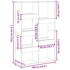 Petromila vidaXL Deliaca stena dymový dub 100x33x155,5 cm kompozitné drevo