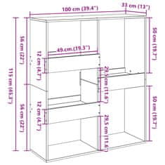 Petromila vidaXL Deliaca stena dub sonoma 100x33x115 cm kompozitné drevo