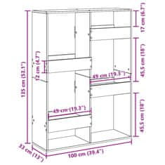 Petromila vidaXL Knižnica hnedý dub 100x33x135 cm kompozitné drevo