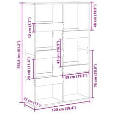 Petromila vidaXL Deliaca stena čierna 100x33x155,5 cm kompozitné drevo