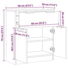 Petromila vidaXL Komoda staré drevo 60x30x70 cm kompozitné drevo