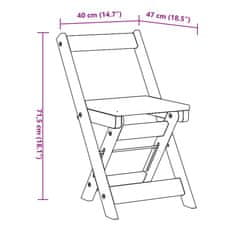 Vidaxl Jedálenské stoličky skladacie 4ks Corona biele masívna borovica