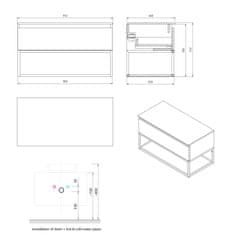 SAPHO SKARA umývadlová skrinka 90x50x45cm, čierna mat/dub alabama CG006-2222 - Sapho