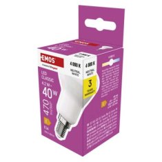 EMOS LED žiarovka Classic R50 / E14 / 4,2 W (40 W) / 470 lm / Neutrálna biela