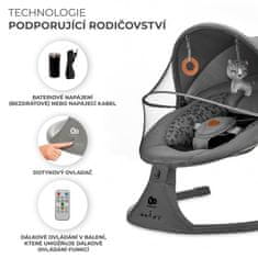 Kinderkraft Lehátko pohupujúce s melódiou 2v1 Lumi, do 9 kg, Premium Dark Grey