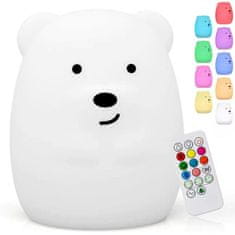 aptel BEAR LED RGB silikónová nočná lampa | 11 cm