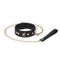 Liebe Seele Liebe Seele Dark Secret Collar & Leash (Black), sexy kožený obojok s vodítkom