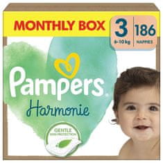 Pampers Plienky jednorázové Harmonie Baby veľ. 3, 186 ks, 6kg-10kg