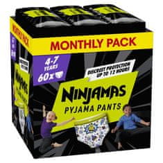 Pampers NINJAMAS Nohavičky plienkové Pyjama Pants Kosmické lode, 60 ks, 7 rokov, 17kg-30kg