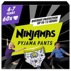 Pampers NINJAMAS Nohavičky plienkové Pyjama Pants Kosmické lode, 60 ks, 7 rokov, 17kg-30kg