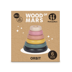 FEEDO PETITE&MARS Hračka drevená skladacia Orbit Wood of Mars 36m+